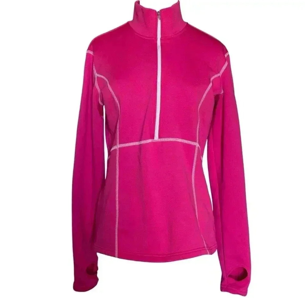 Obermeyer Women's Splendid 150 Dri-Core Top Bright Pink Fleece 1/4 Zip Size S